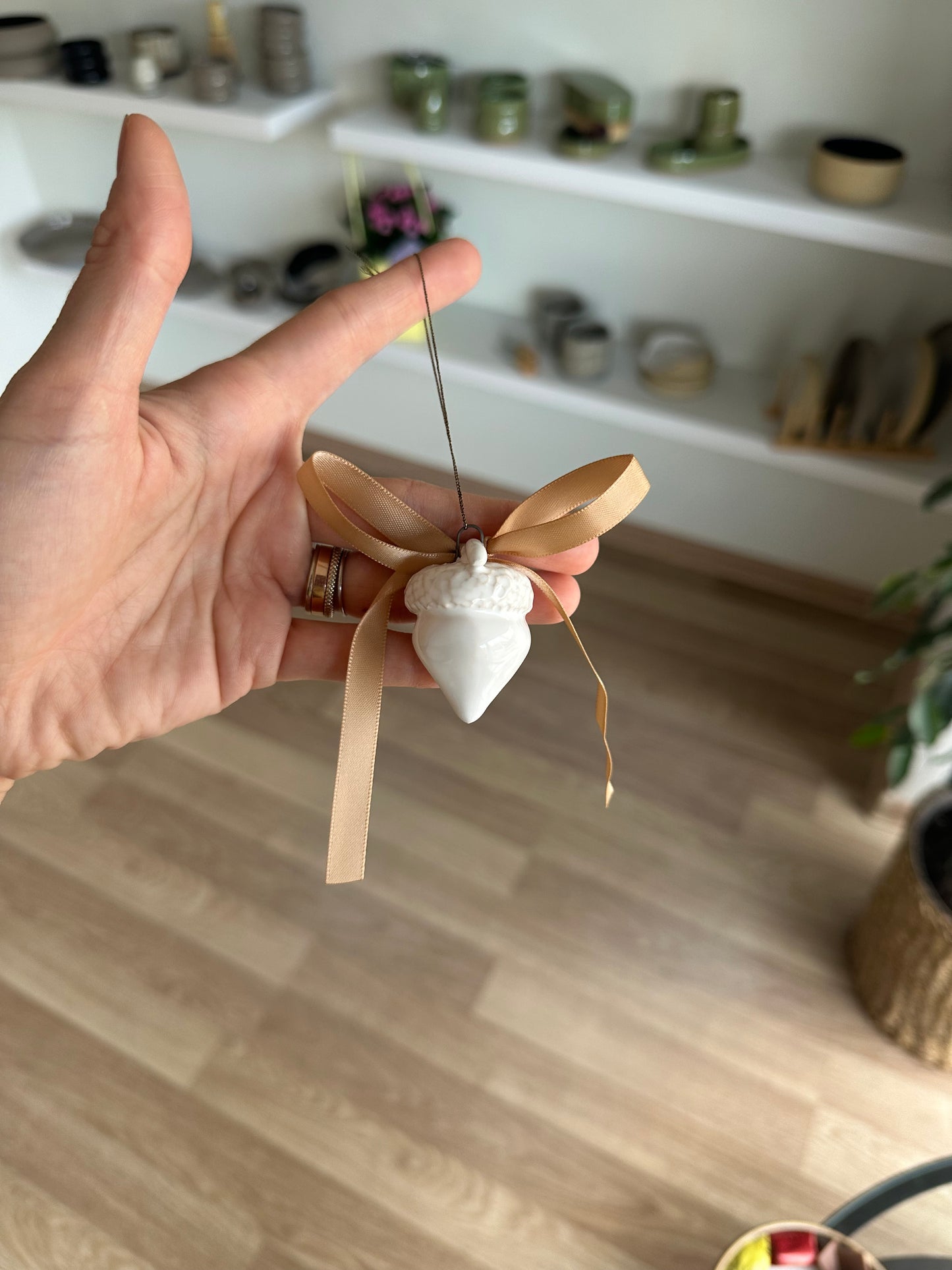 Baltas Giliukas Kalėdinis eglutės papuošimas